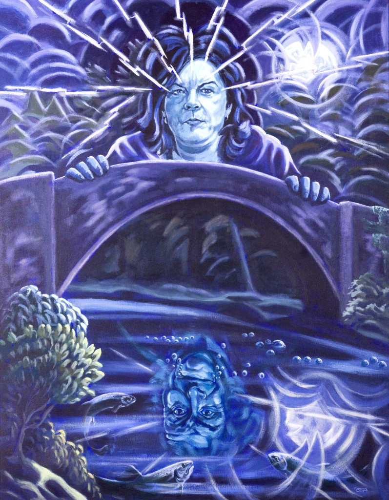 Gathering her brows like a gathering storm.